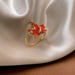 Buddha Stones Maple Leaf Zircon Luck Necklace Pendant Ring Earrings Necklaces & Pendants BS 8