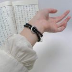 Buddha Stones 999 Sterling Silver Black Obsidian Fulfillment Strength Double Layer Bracelet Bracelet BS 6