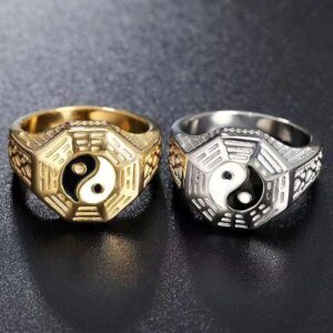 Buddha Stones Yin Yang Symbol Copper Luck Ring Rings BS main