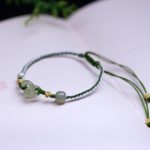 Buddha Stones 925 Sterling Silver Hetian Jade Double Peace Buckle Luck Braided Bracelet Bracelet BS 4