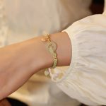 Buddha Stones Natural Hetian Jade Bead Double Peace Buckle Fu Character Abundance Braided Bracelet Bracelet BS 12