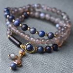 Buddha Stones Moonstone Lazurite Calm Healing Positive Bracelet Bracelet BS main
