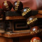 Buddha Stones Tibetan Rosewood Heart Sutra Engraved Cure Bracelet Bracelet BS 9