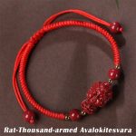 Buddha Stones Chinese Zodiac Natal Buddha Cinnabar Amulet Blessing String Bracelet Bracelet BS Rat-Thousand-armed Avalokitesvara(Wrist Circumference 16-19cm)