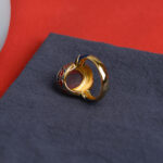 Buddha Stones 925 Sterling Silver Red Corundum Courage Ring Rings BS 4