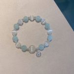 Buddha Stones 925 Sterling Silver Cat's Eye Aquamarine Support Charm Bracelet Bracelet BS 1