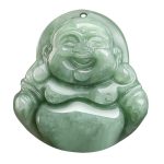 Buddha Stones Natural Green Jade Laughing Buddha Luck Abundance Necklace Pendant Necklaces & Pendants BS 7