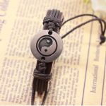 Buddha Stones Retro Yin Yang Leather Harmony String Bracelet Bracelet BS 3
