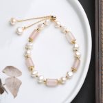 Buddha Stones Green Aventurine Pearl Pink Crystal Bead Luck Bracelet Bracelet BS Pink Crystal&Pearl