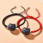 Buddha Stones Ebony Wood Cat Head Pattern Peace King Kong Knot Braided Bracelet Bracelet BS 2