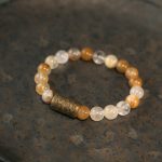 Buddha Stones White Crystal Red Hematoid Quartz Gold Rutilated Quartz Purple Phantom Protection Bracelet Bracelet BS Gold Rutilated Quartz 17-17.5cm