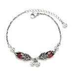 Buddha Stones Garnet Double PiXiu Copper Coin Protection Chain Bracelet Bracelet BS 4