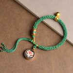 Buddha Stones Tibetan Five God Of Wealth Thangka Luck Prayer Wheel Bell Braid String Bracelet Bracelet BS Fox Fairy(Wrist Circumference 14-19cm)