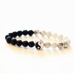 Buddha Stones 3pcs Natural White Turquoise Frosted Stone Bead Yin Yang Wealth Bracelet Bracelet BS 5