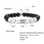 Buddha Stones 12 Constellations of the Zodiac Natural Frosted Stone White Turquoise Bead Fortune Bracelet Bracelet BS 18