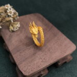 Buddha Stones Golden Dragon Success Strength Ring Ring BS 2