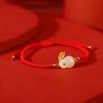 Buddha Stones 925 Sterling Silver Year of the Rabbit Hetian White Jade Luck Red String Protection Bracelet Bracelet BS 5