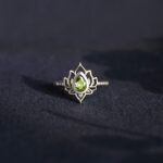 Buddha Stones Sterling Silver Lotus Zircon Blessing Protection Ring Ring BS 11