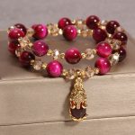 Buddha Stones Tiger Eye Pixiu Fox Money Bag Protection Self Confidence Double Wrap Bracelet Bracelet BS 1