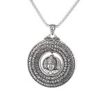Buddha Stones Heart Sutra Buddha Carved Peace Buckle Design Serenity Rotatable Necklace Pendant Necklaces & Pendants BS 5