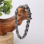Buddha Stones Dragon Titanium Steel Luck Bracelet Bangle Bracelet Bangle BS 2