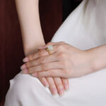 Buddha Stones 925 Sterling Silver Plated Gold Rose Flower Hetian White Jade Happiness Ring Ring BS 6