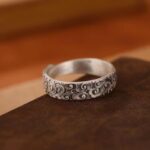 Buddha Stones Vintage Auspicious Clouds Pattern Luck Ring Ring BS 4