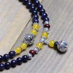 Buddha Stones Blue Sandstone Wealth Charm Bracelet Mala Mala Bracelet BS 5