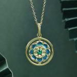 Buddha Stones 925 Sterling Silver Lotus Flower Floral Zircon Enlightenment Rotatable Necklace Pendant Necklaces & Pendants BS 2