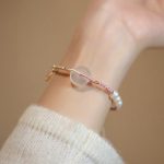 Buddha Stones Chalcedony Round Peace Buckle Positive String Bracelet