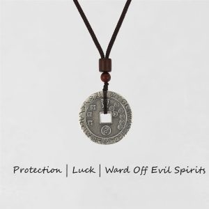 Buddha Stones Bagua Yin Yang Copper Coin Star Balance Energy Necklace Pendant Necklaces & Pendants BS Bagua&Yin Yang