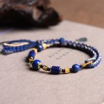 Buddha Stones Handmade Natural Lazurite Bead Positive Rope Bracelet Bracelet BS 6