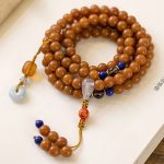 Buddha Stones 108 Beads Bodhi Seed Blessing Meditation Bracelet Mala Mala Bracelet BS Brown