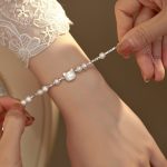 Buddha Stones Pearl Cat Head Tridacna Stone Silver Chain Healing Bracelet 4