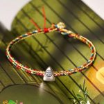 Buddha Stones 925 Sterling Silver Fu Character Zongzi Pattern Multicolored String Luck Handmade Braided Bracelet Bracelet BS 1