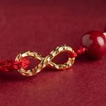 Buddha Stones Cinnabar Blessing Red String 14K Gold Infinity Symbol Bracelet Anklet Bracelet Anklet BS 12