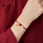 Buddha Stones 925 Sterling Silver Good Fortune Fu Character Agate Pearl Red String Braid Bracelet Bracelet BS 11
