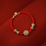 Buddha Stones Dunhuang 925 Sterling Silver Lotus Drum New Beginning Red Rope Bracelet Bracelet BS 14-17cm