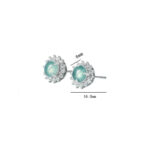 Buddha Stones 925 Sterling Silver Round Jade Luck Abundance Stud Earrings Earrings BS 6
