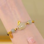 Year of the Rabbit Red Agate Jade Bunny Confidence String Bracelet Bracelet BS 1