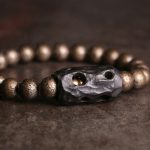 Buddha Stones Tibet Ebony Wood Copper Peace Balance Beaded Bracelet Bracelet BS 2