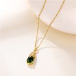 Buddha Stones Natural Garnet Pixiu Fortune Necklace Necklaces & Pendants BS Green Agate