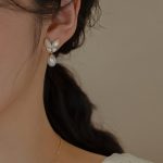 Buddha Stones 14K Gold Plated Copper Pearl Tridacna Stone Butterfly Blessing Ring Bracelet Necklace Pendant Earrings Set Bracelet Necklaces & Pendants BS Earrings