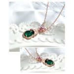 Buddha Stones 925 Sterling Silver Green Chalcedony Butterfly Zircon Courage Necklace Pendant Necklaces & Pendants BS 3