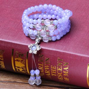 Buddha Stones Purple Jasper Bead Strength Bracelet Mala Mala Bracelet BS Purple Jasper