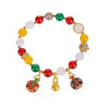 Buddha Stones Gold Swallowing Beast Family Various Agate Crystal Success Bracelet Bracelet BS 8