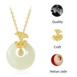 Buddha Stones 925 Sterling Silver Natural Hetian Jade Carnation Flower Prosperity Necklace Pendant Necklaces & Pendants BS 5