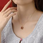 Buddha Stones 925 Sterling Silver Four Leaf Clover White Jade Red Agate Abundance Necklace Pendant Necklaces & Pendants BS 6
