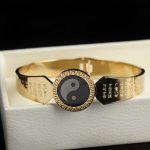 Buddha Stones Yin Yang Lotus Om Mani Padme Hum Mantra Titanium Steel Harmony Bracelet Bangle Bracelet Bangle BS 2