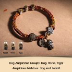 Buddha Stones Handmade Tibetan 925 Sterling Silver Chinese Zodiac Natal Buddha Zakiram Goddess of Wealth Protection Multicolored Rope Braided Bracelet Bracelet BS Dog-Amitabha Buddha 17-19cm